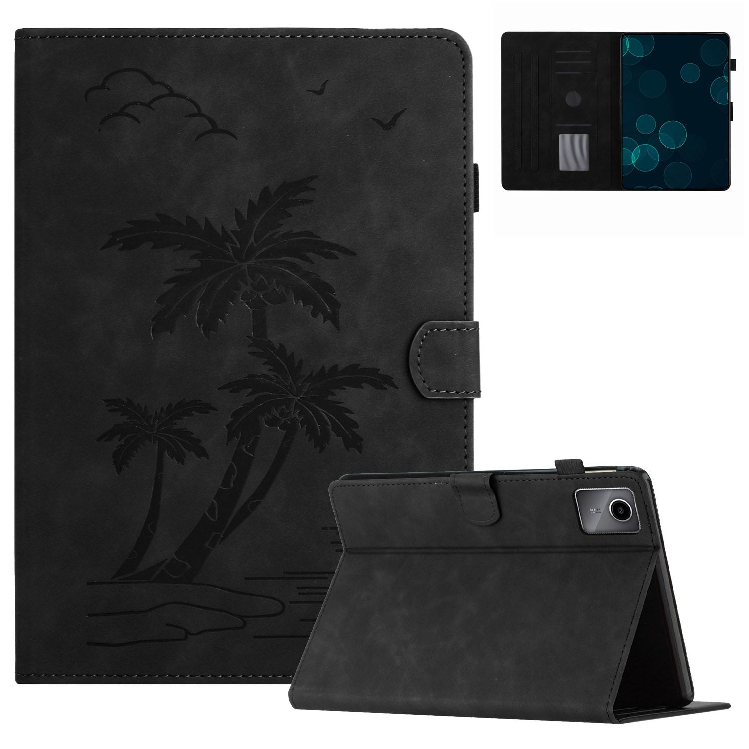 For Xiaomi Redmi Pad SE Tablet Case Card Slots Leather Cover Coconut Tree Pattern For Xiaomi Redmi Pad SE Tablet Case Card Slots Leather Cover Coconut Tree Pattern